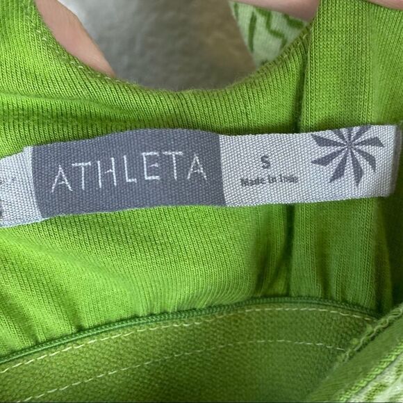 Athleta Knotted Nanda Leaf Green Burnout Criss Cross Back Dress - Picture 3 of 6